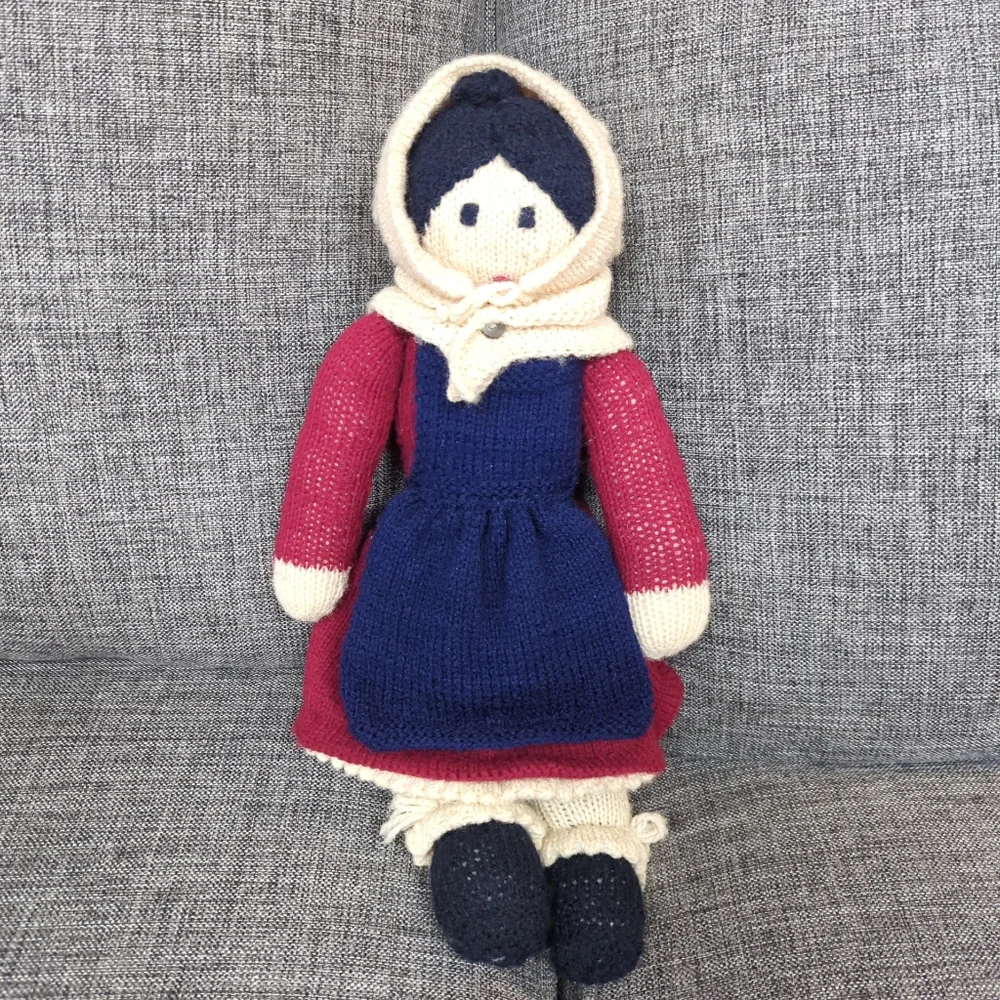 Vintage 1980's Crochet/Knit Handmade Prairie Doll Grandmother Doll